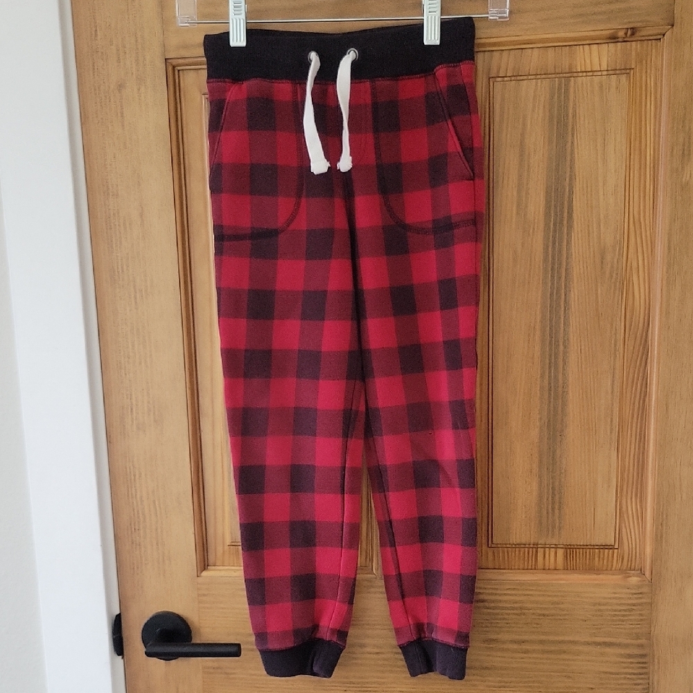 Cherokee Kids Red and Black Plaid Joggers